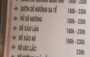 Menu giá mới 